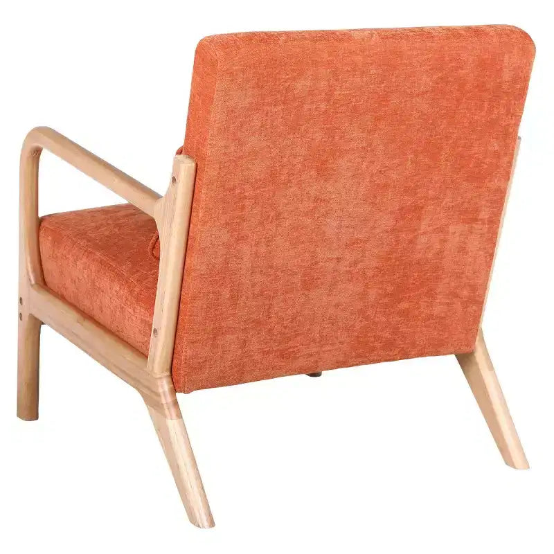 Fauteuil d'appoint moderne avec cadre en bois massif – Chaise d'appoint tapissée élégante