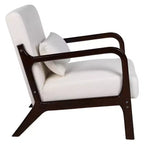 Fauteuil d'appoint moderne avec cadre en bois massif – Chaise d'appoint tapissée élégante