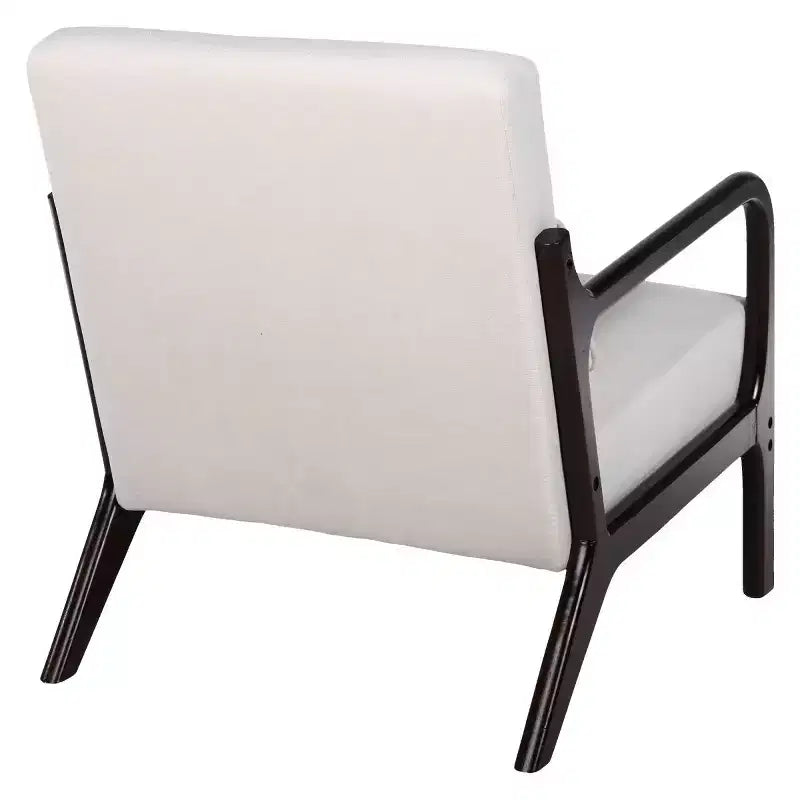 Fauteuil d'appoint moderne avec cadre en bois massif – Chaise d'appoint tapissée élégante
