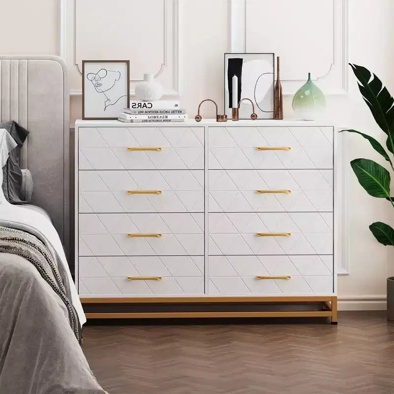 Commode haute à 8 tiroirs de 91,4 cm avec tiroirs à fermeture douce