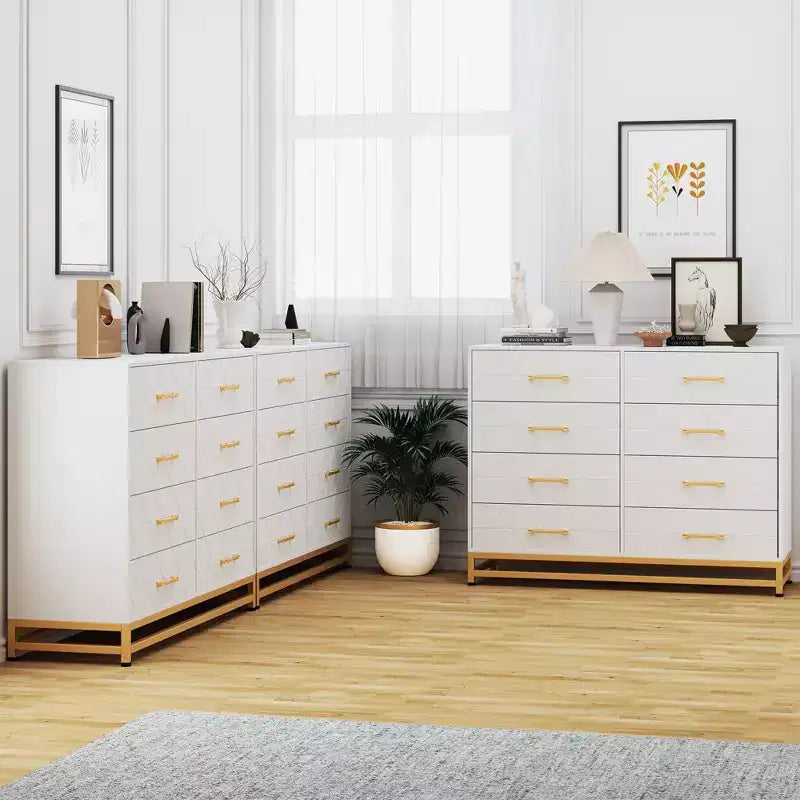 Commode haute à 8 tiroirs de 91,4 cm avec tiroirs à fermeture douce