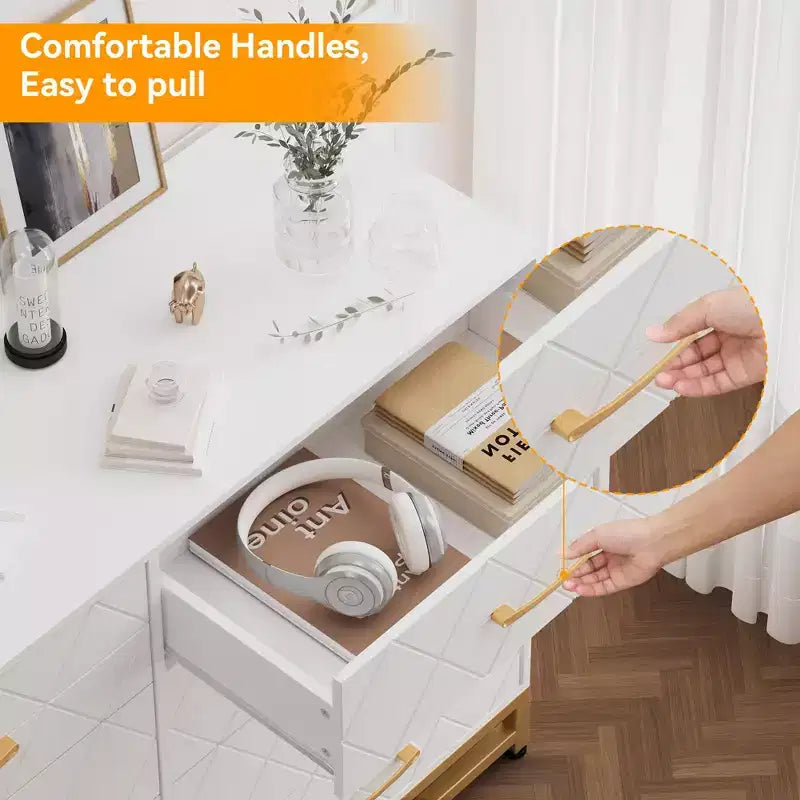Commode haute à 8 tiroirs de 91,4 cm avec tiroirs à fermeture douce