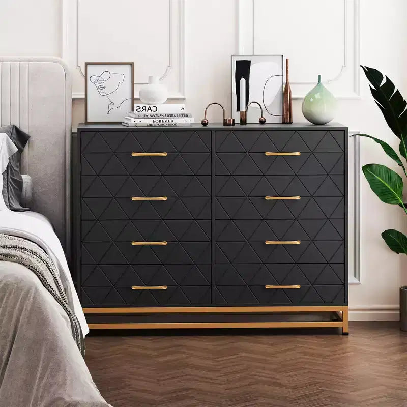 Commode haute à 8 tiroirs de 91,4 cm avec tiroirs à fermeture douce