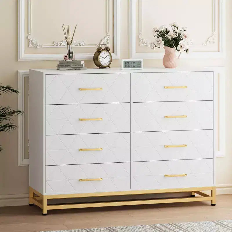 Commode haute à 8 tiroirs de 91,4 cm avec tiroirs à fermeture douce