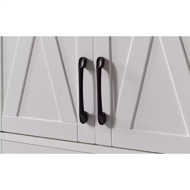 Buffet multifonctionnel de 173 cm pour salon – Panneaux de particules et MDF blancs