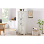 Buffet multifonctionnel de 173 cm pour salon – Panneaux de particules et MDF blancs