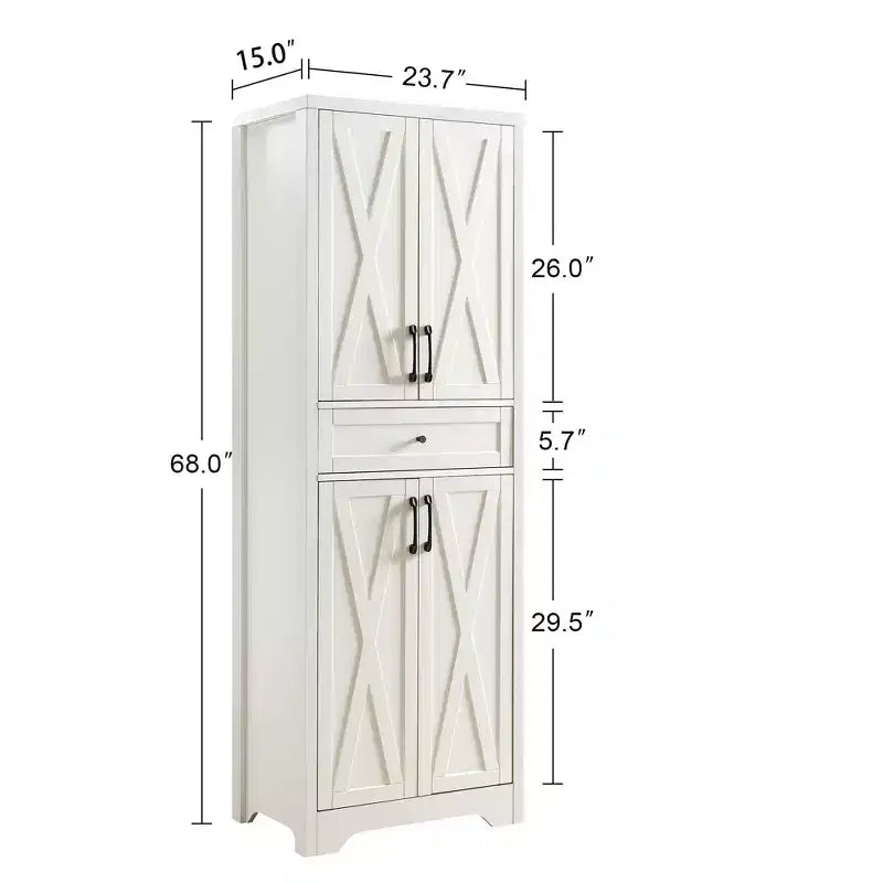 Buffet multifonctionnel de 173 cm pour salon – Panneaux de particules et MDF blancs