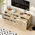 Commode 6 tiroirs en rotin 59" – Armoire de rangement pour vêtements de chambre