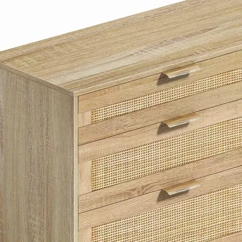 Commode 6 tiroirs en rotin 59" – Armoire de rangement pour vêtements de chambre