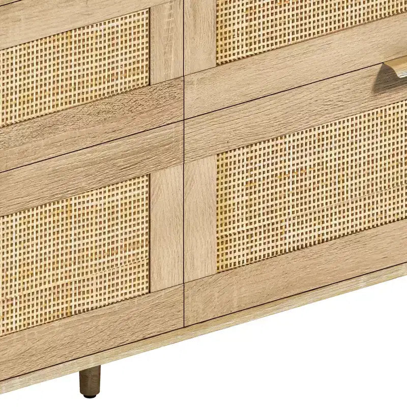 Commode 6 tiroirs en rotin 59" – Armoire de rangement pour vêtements de chambre
