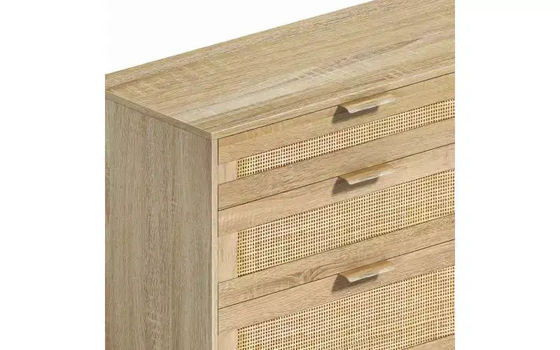 Commode 6 tiroirs en rotin 59" – Armoire de rangement pour vêtements de chambre