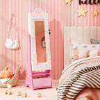 Miroir pleine longueur avec lumières 3 couleurs pour armoire à bijoux pour enfants