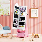 Miroir pleine longueur avec lumières 3 couleurs pour armoire à bijoux pour enfants