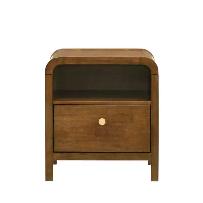 Table de chevet en bois avec cadre en bois d'hévéa massif