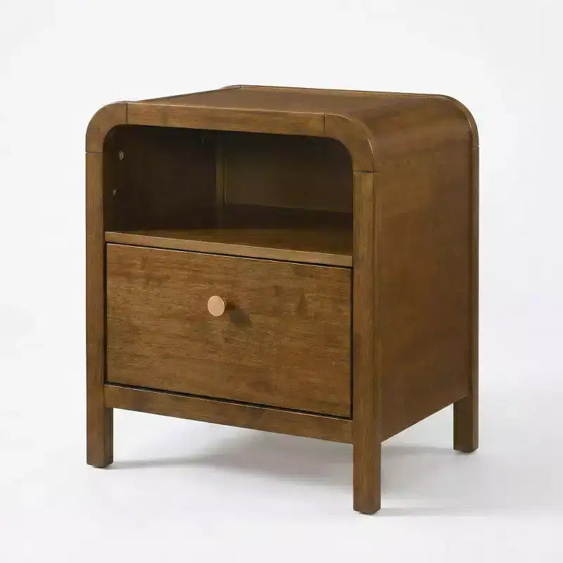 Table de chevet en bois avec cadre en bois d'hévéa massif
