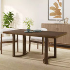 Table à manger rectangulaire moderne en hévéa de 175 cm pour 6 personnes