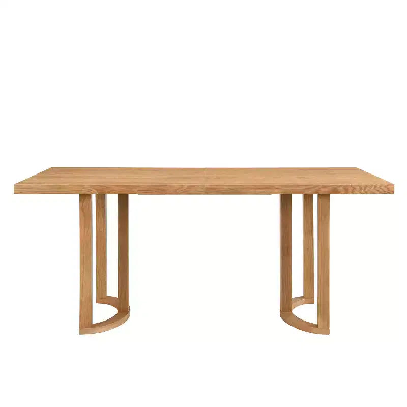 Table à manger rectangulaire moderne en hévéa de 175 cm pour 6 personnes