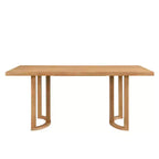 Table à manger rectangulaire moderne en hévéa de 175 cm pour 6 personnes