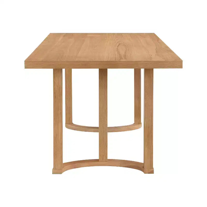 Table à manger rectangulaire moderne en hévéa de 175 cm pour 6 personnes