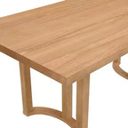 Table à manger rectangulaire moderne en hévéa de 175 cm pour 6 personnes