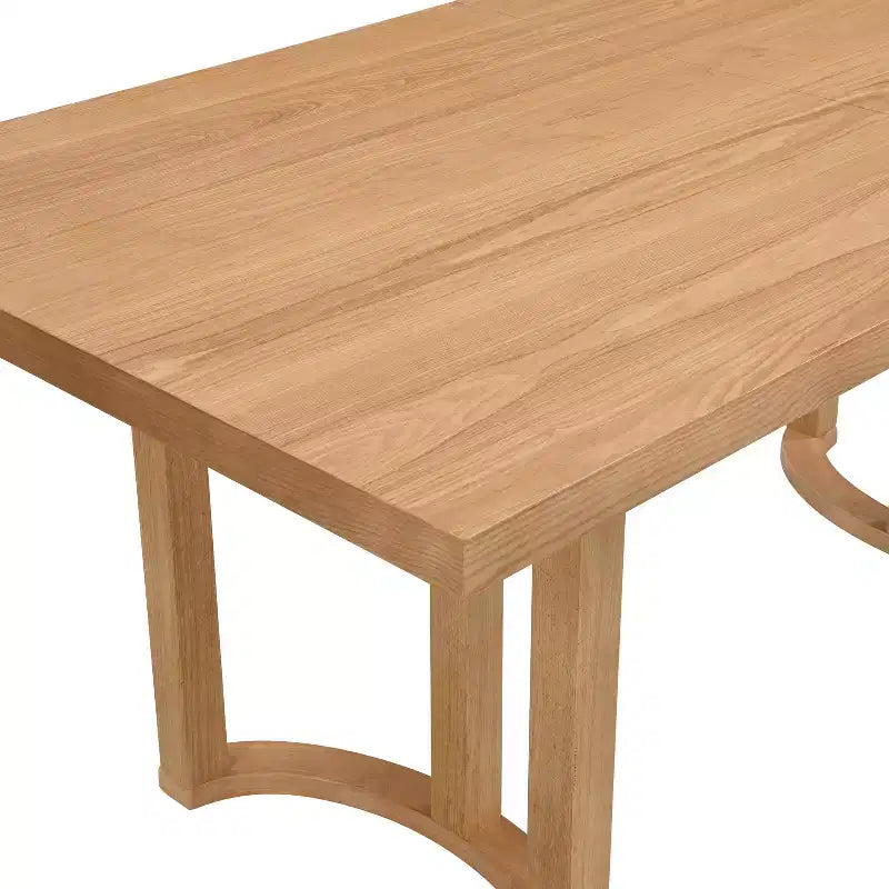 Table à manger rectangulaire moderne en hévéa de 175 cm pour 6 personnes