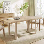 Table à manger rectangulaire moderne en hévéa de 175 cm pour 6 personnes