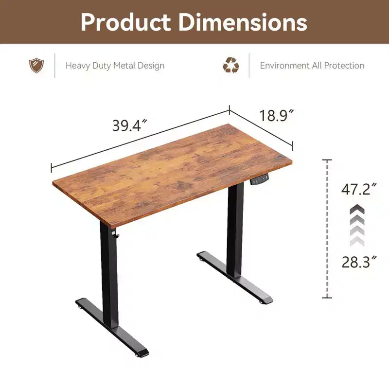 Bureau électrique debout 40" – Bureau PC assis-debout à hauteur réglable