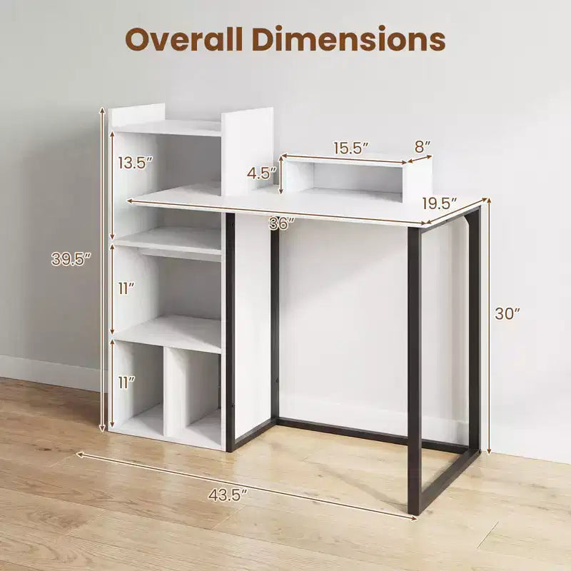 Bureau d'étude informatique de 110,5 cm avec station de charge intégrée