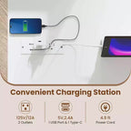 Bureau d'étude informatique de 110,5 cm avec station de charge intégrée