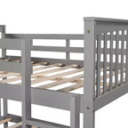 Lit superposé en bois double sur double moderne – Convertible en 2 lits séparés