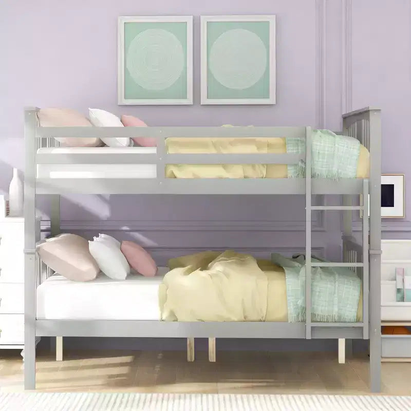 Lit superposé en bois double sur double moderne – Convertible en 2 lits séparés