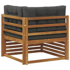 Canapé d'angle d'extérieur en bois d'acacia massif – Finition naturelle