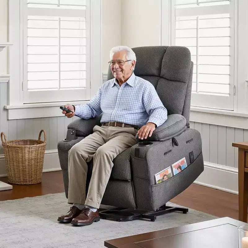 Fauteuil Inclinable Releveur Électrique – Fauteuil Releveur Électrique Grande Taille à Deux Moteurs