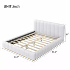 Cadre de lit plateforme Queen/King – Design bas rembourré en Boucle