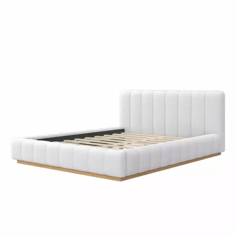Cadre de lit plateforme Queen/King – Design bas rembourré en Boucle