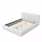 Cadre de lit plateforme Queen/King – Design bas rembourré en Boucle