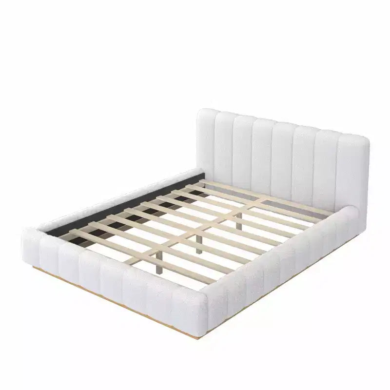 Cadre de lit plateforme Queen/King – Design bas rembourré en Boucle