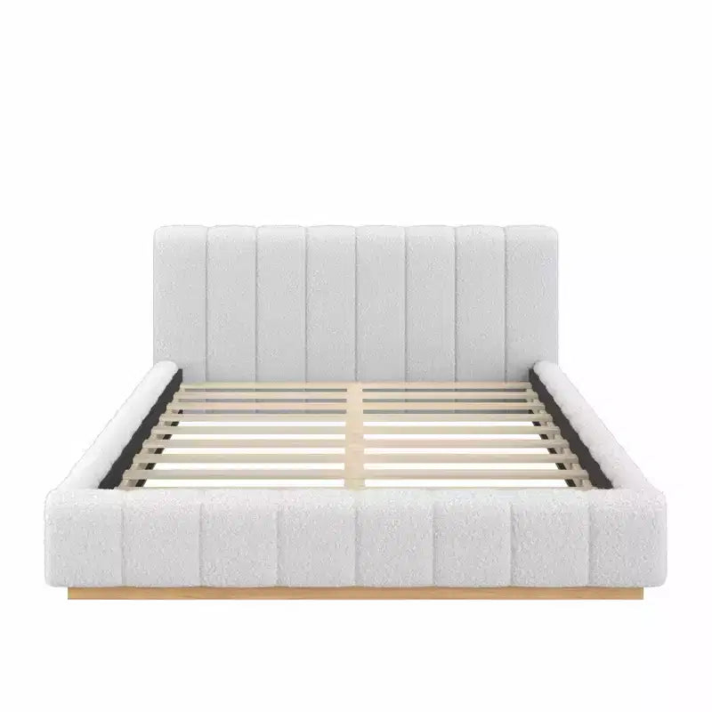 Cadre de lit plateforme Queen/King – Design bas rembourré en Boucle