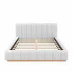 Cadre de lit plateforme Queen/King – Design bas rembourré en Boucle