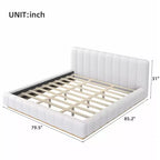 Cadre de lit plateforme Queen/King – Design bas rembourré en Boucle