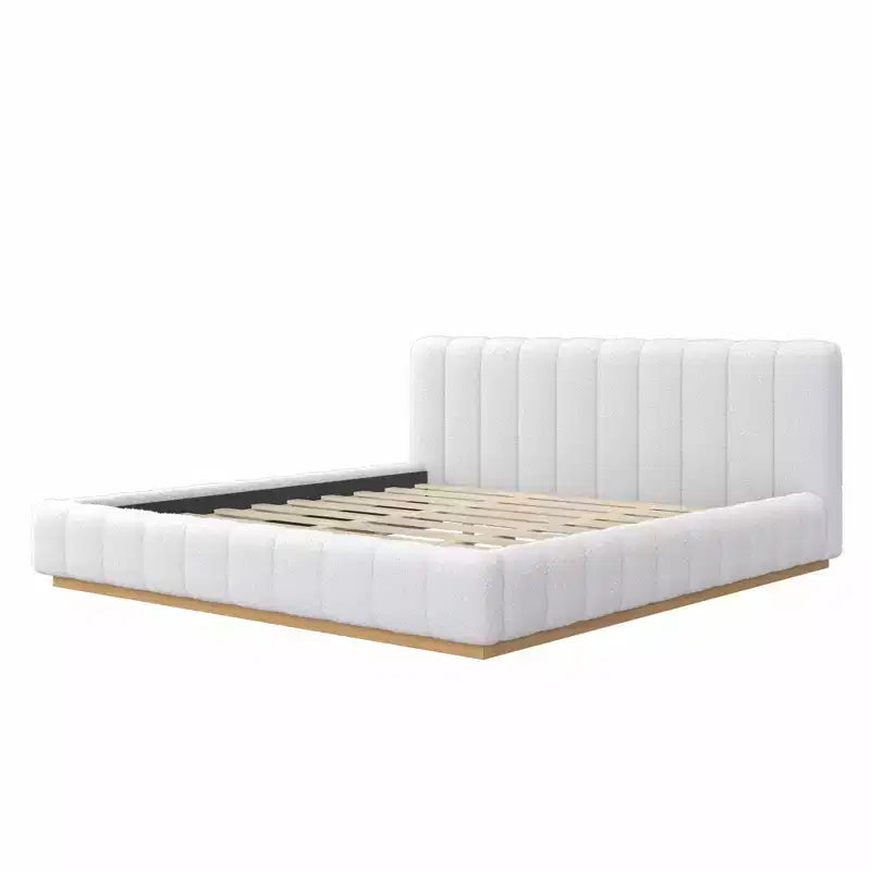 Cadre de lit plateforme Queen/King – Design bas rembourré en Boucle