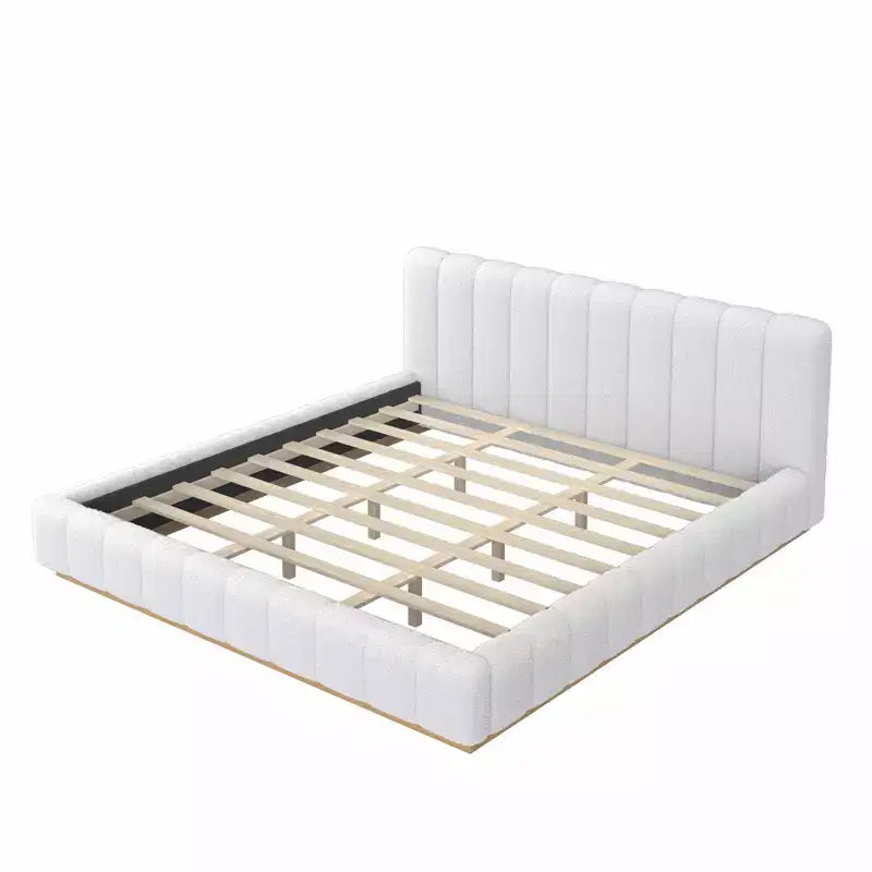 Cadre de lit plateforme Queen/King – Design bas rembourré en Boucle