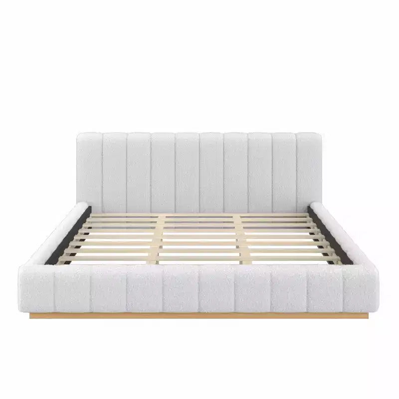 Cadre de lit plateforme Queen/King – Design bas rembourré en Boucle