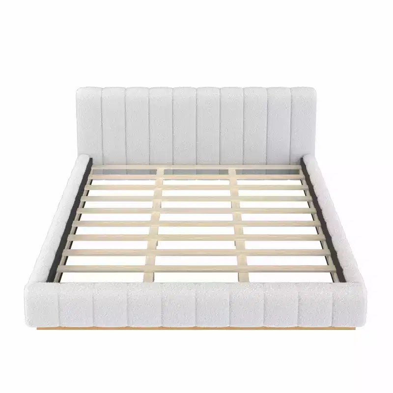 Cadre de lit plateforme Queen/King – Design bas rembourré en Boucle