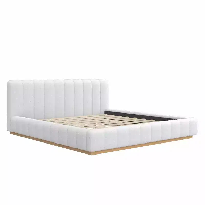 Cadre de lit plateforme Queen/King – Design bas rembourré en Boucle