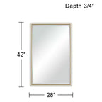Miroir mural rectangulaire pour coiffeuse – Verre biseauté moderne, cadre doré beige mat