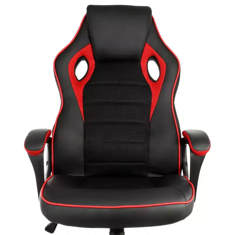 Fauteuil de bureau à dossier haut réglable en similicuir avec maille et tissu