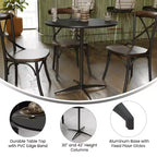 Table cocktail ronde en bois de 30 po – Disponible avec des fûts de 30 po et 42 po de hauteur