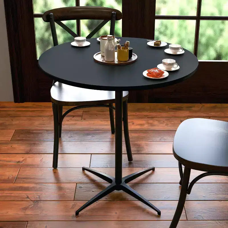 Table cocktail ronde en bois de 30 po – Disponible avec des fûts de 30 po et 42 po de hauteur