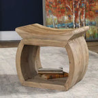 Tabouret d'appoint en orme – Design moderne en bois massif